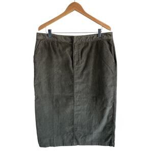 Eddie Bauer Women’s Corduroy Skirt Long Dark Basil Sz 16 NWT